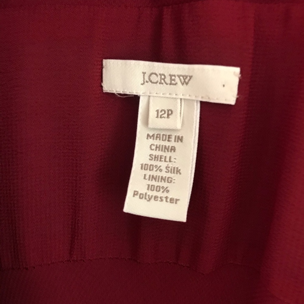 J Crew Cranberry Red Silk Evening Gown Size 12P - Picture 4 of 4